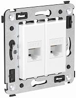 Розетка компьютерная без рамки DKC Avanti 2-м. RJ45+RJ45 6е белое облако картинка